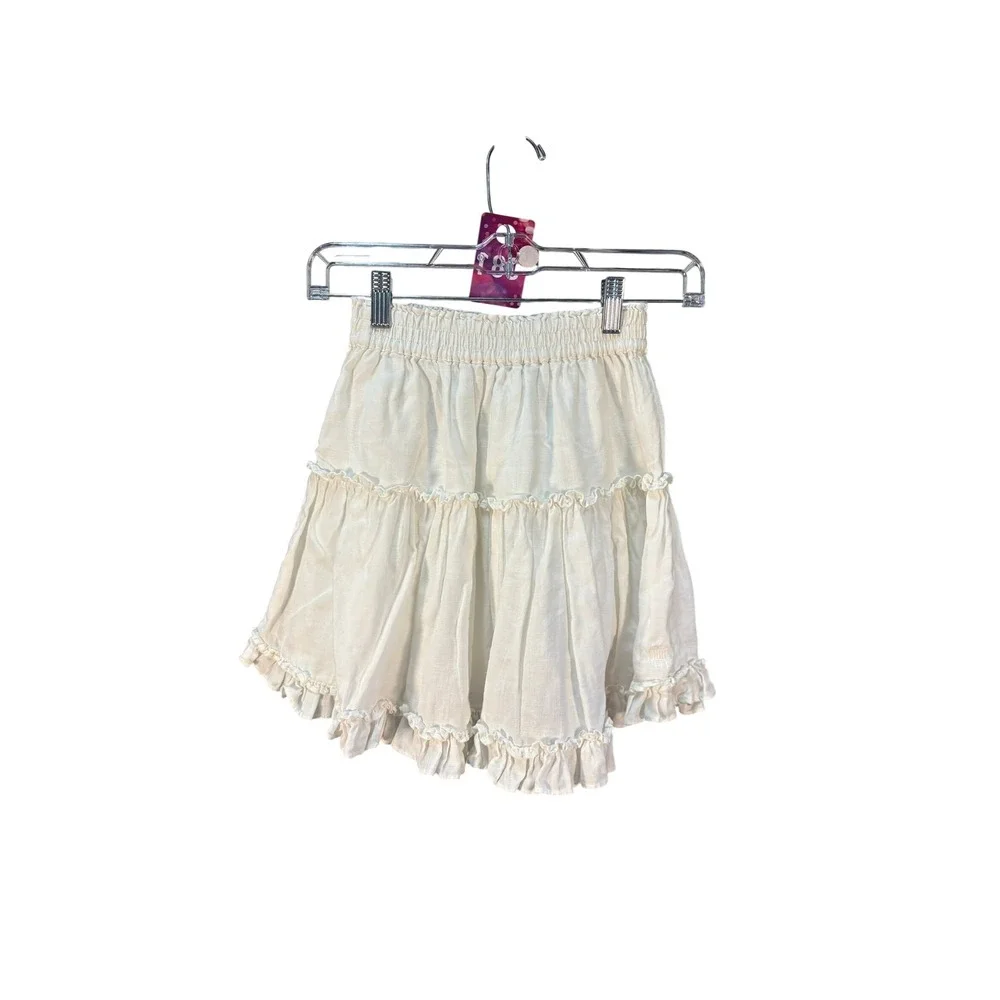 Hill House White Linen Lined Mini Skirt (MSRP: $140) Size XS